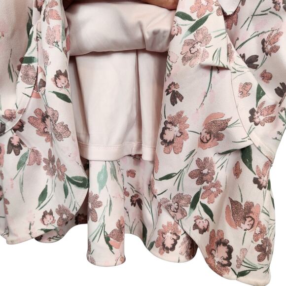 Calvin Klein Women's Short Sleeve Ruffle Hem Tie Belted Dress Pink Size 10 - Picture 8 of 11